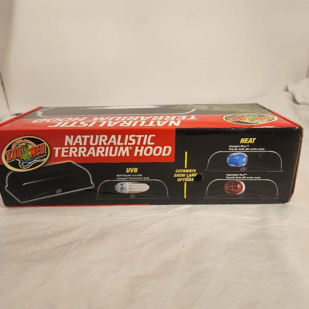 Zoo Med Naturalistic Terrarium Hood 12inch For 5.0 UVB,Heat and Daylight Lamps